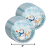 Little Snowflake on The Way Boy's Baby Shower Party Supplies 64 Piece Tableware Set Includes Large 9" Paper Plates Dessert Plates, Cups and Napkins Kit for 16