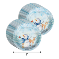 Little Snowflake on The Way Boy's Baby Shower Party Supplies 64 Piece Tableware Set Includes Large 9" Paper Plates Dessert Plates, Cups and Napkins Kit for 16