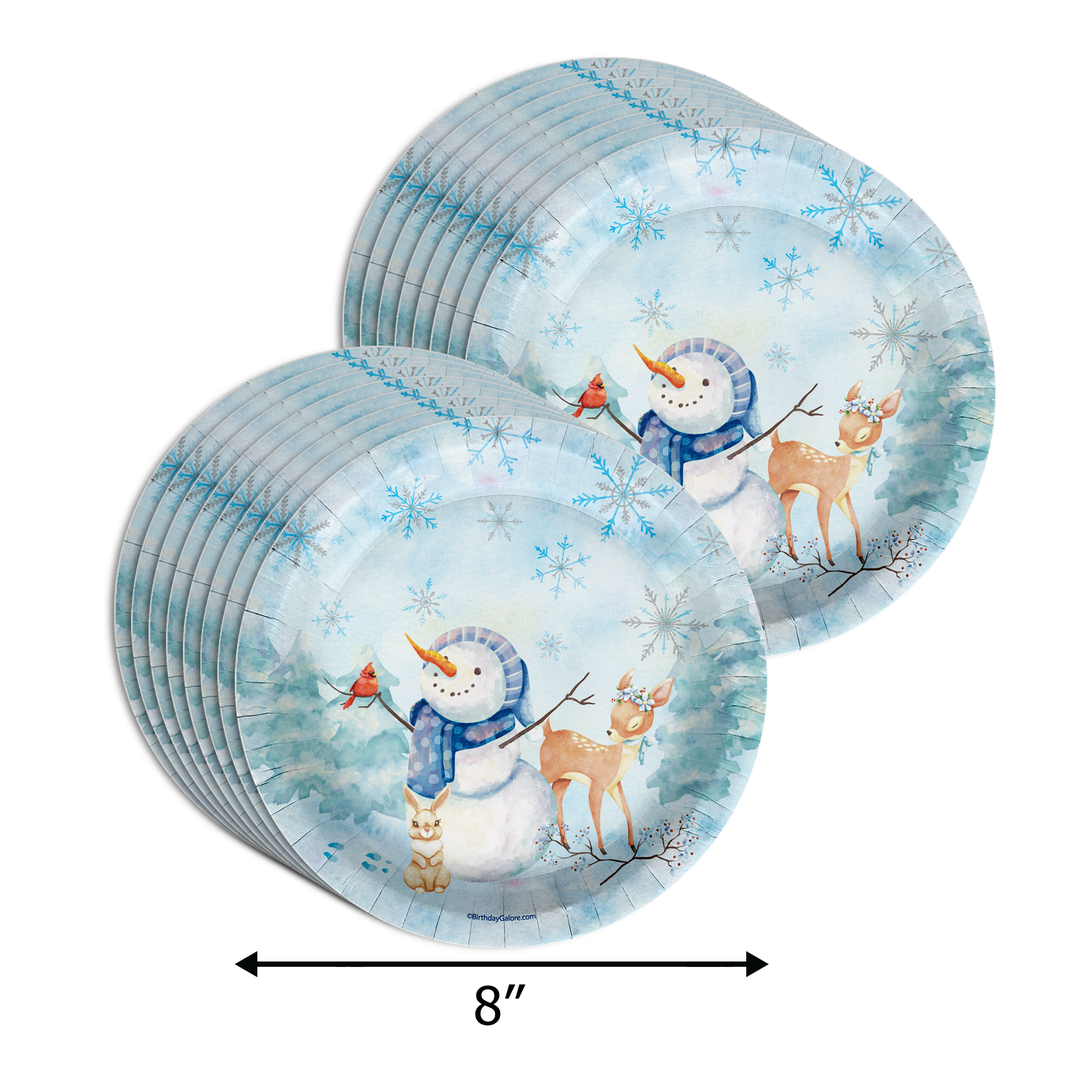 Little Snowflake on The Way Boy's Baby Shower Party Supplies 64 Piece Tableware Set Includes Large 9" Paper Plates Dessert Plates, Cups and Napkins Kit for 16