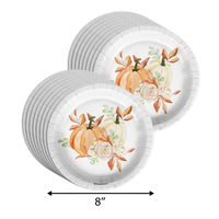 Fall in Love Bridal Shower Party Supplies 64 Piece Tableware Set Includes Large 9" Paper Plates Dessert Plates, Cups and Napkins Kit for 16