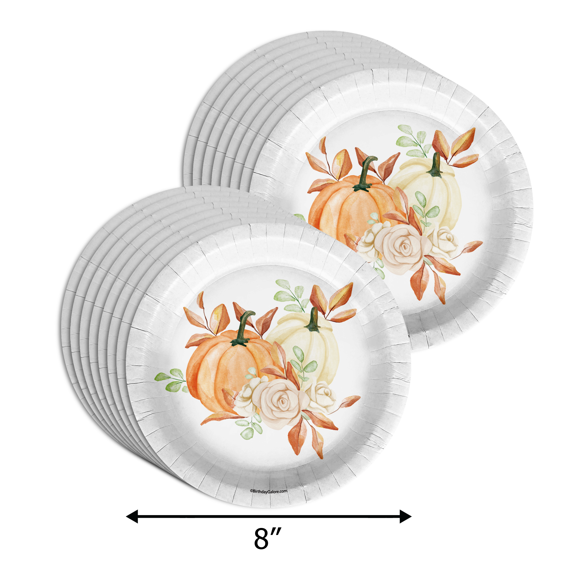 Fall in Love Bridal Shower Party Supplies 64 Piece Tableware Set Includes Large 9" Paper Plates Dessert Plates, Cups and Napkins Kit for 16