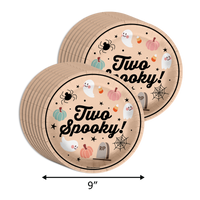 Two Spooky 2nd Birthday Party Supplies 64 Piece Tableware Set Includes Large 9" Paper Plates Dessert Plates, Cups and Napkins Kit for 16