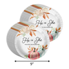 He or She What Will The Little Pumpkin Be Gender Reveal Party Supplies 64 Piece Tableware Set Includes Large 9" Paper Plates Dessert Plates, Cups and Napkins Kit for 16