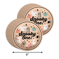 Spooky One 1st Birthday Party Supplies 64 Piece Tableware Set Includes Large 9" Paper Plates Dessert Plates, Cups and Napkins Kit for 16