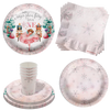 Sugarplum Fairy Turns One 1st Birthday Party Supplies 64 Piece Tableware Set Includes Large 9" Paper Plates Dessert Plates, Cups and Napkins Kit for 16