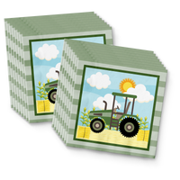 Tractor Time Birthday Party Tableware Kit For 16 Guests