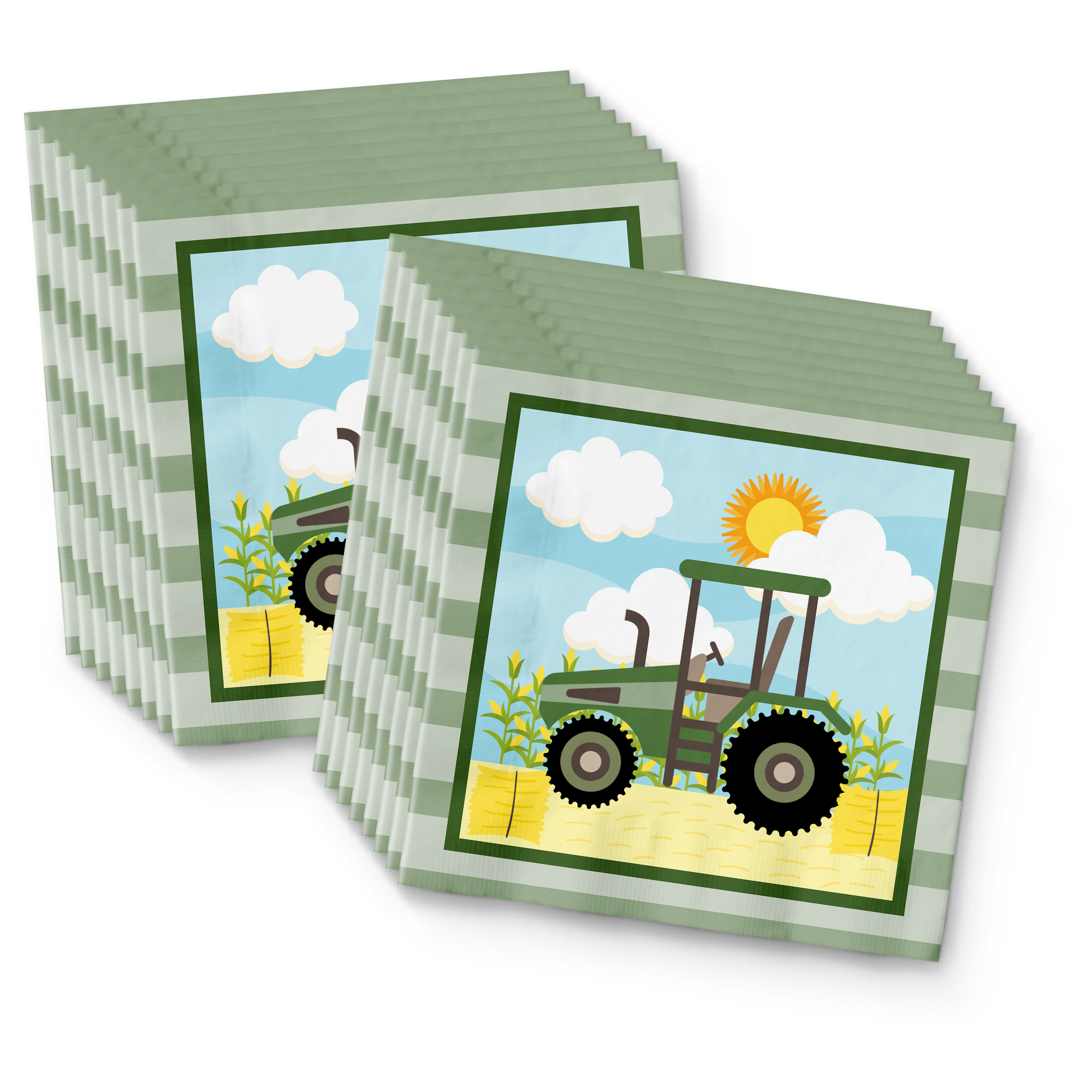 Tractor Time Birthday Party Tableware Kit For 16 Guests