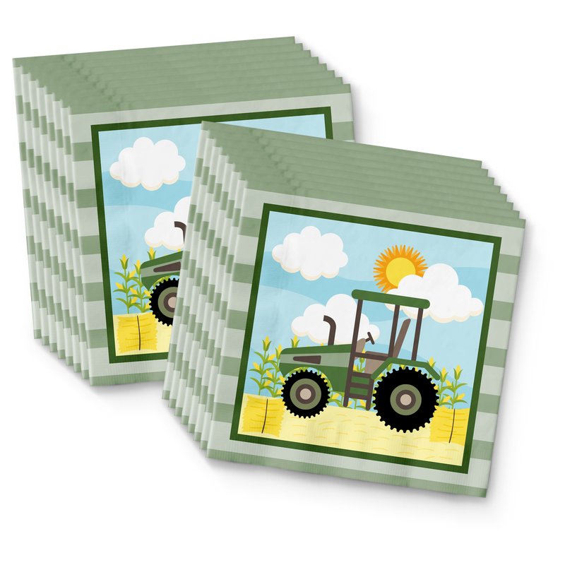 Tractor Time Birthday Party Tableware Kit For 16 Guests