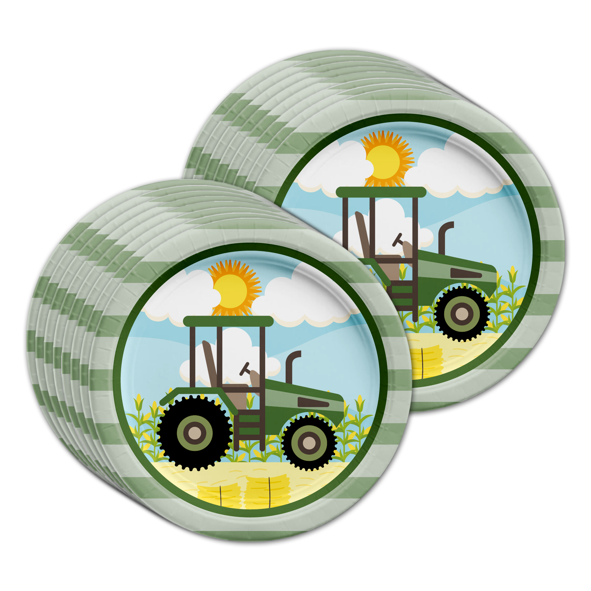 Tractor Time Birthday Party Tableware Kit For 16 Guests