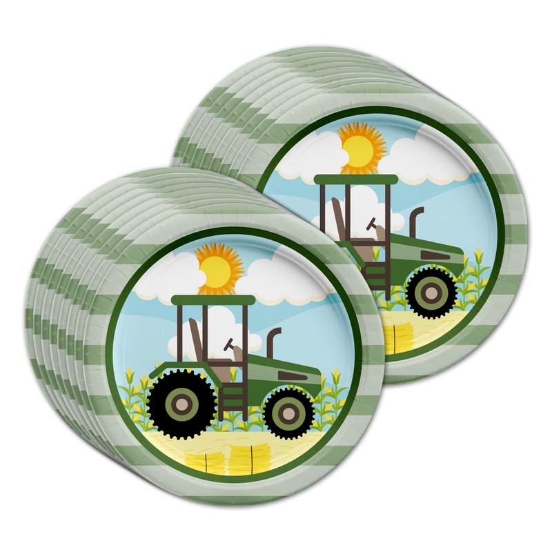 Tractor Time Birthday Party Tableware Kit For 16 Guests