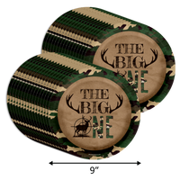 The Big One Buck Hunter 1st Birthday 9" Dinner Plates 32 Count