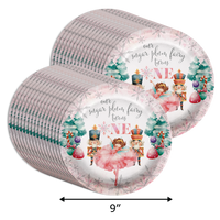 Sugarplum Fairy Turns One 1st Birthday 9" Dinner Plates 32 Count