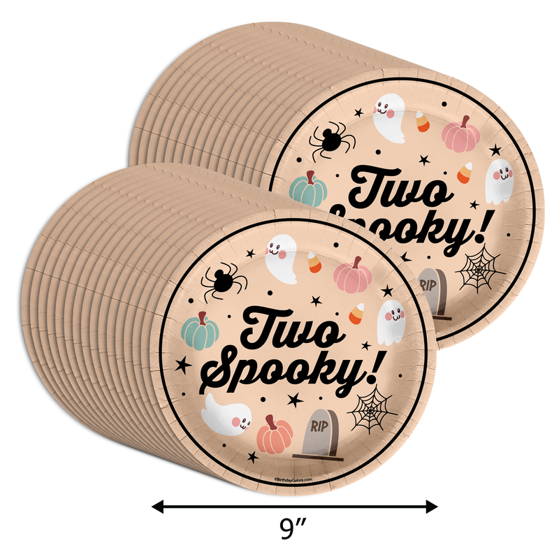 Two Spooky 2nd Birthday 9" Dinner Plates 32 Count