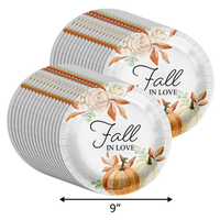 Fall In Love Bridal Shower Party Supplies Large 9" Paper Plates in Bulk 32 Piece