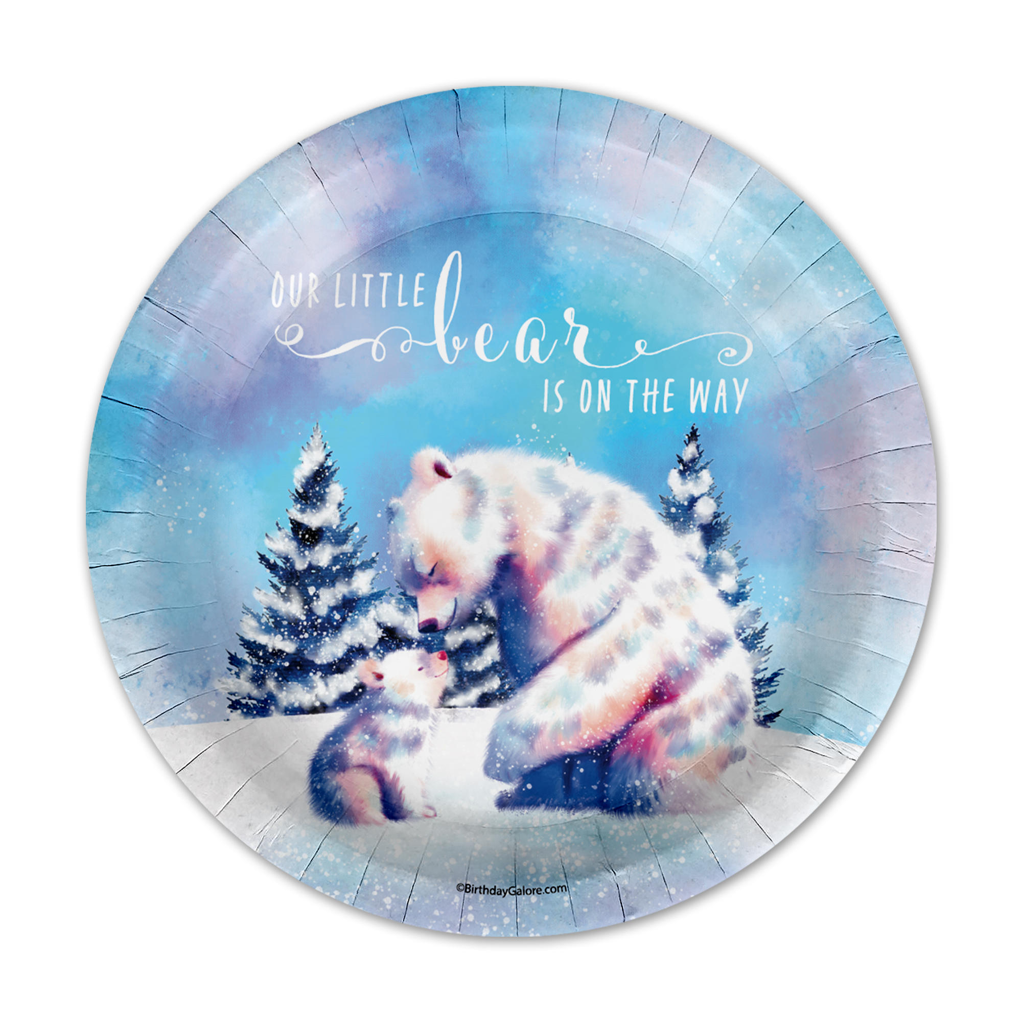 Little Polar Bear On The Way Baby Shower 9" Dinner Plates 32 Count