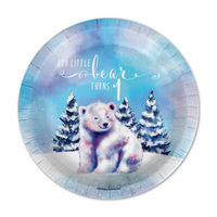 Our Little Polar Bear Is Turning One 1st Birthday Party Tableware Kit For 16 Guests 64 Piece