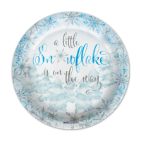 Little Snowflake On The Way Boy's Baby Shower 9" Dinner Plates 32 Count