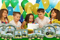 Tractor Time Birthday Party Tableware Kit For 16 Guests